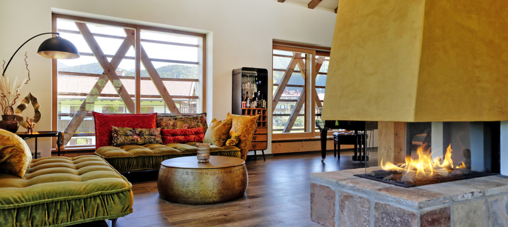 Wohnzimmeransicht einer Villa am Starnberger See