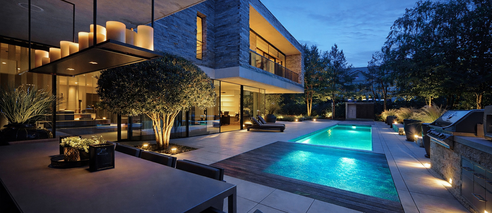 Ansicht einer Bauhausvilla in Berg am Starnberger See