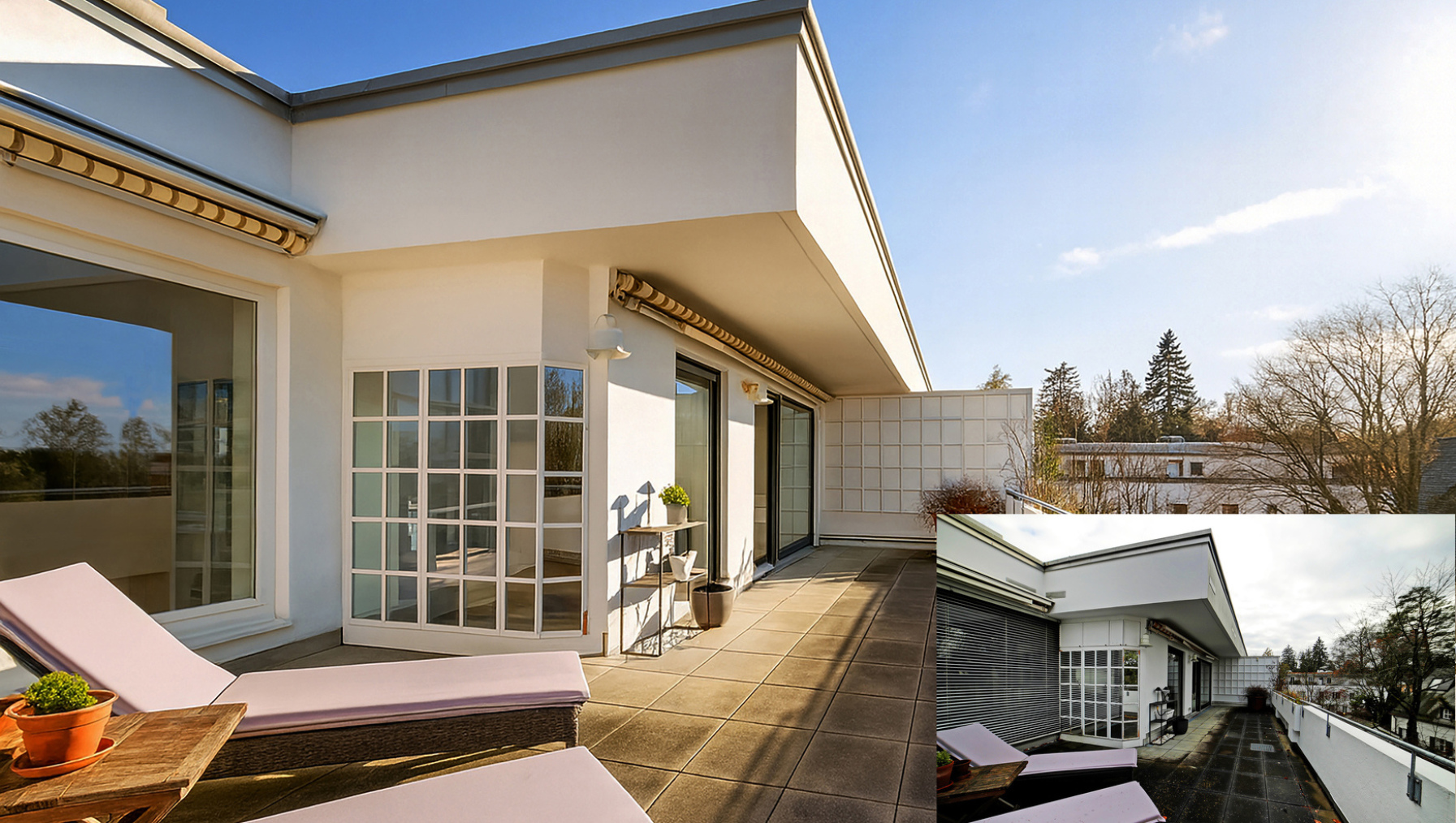 Bildbearbeitung einer Immobilien zur Dämmerung