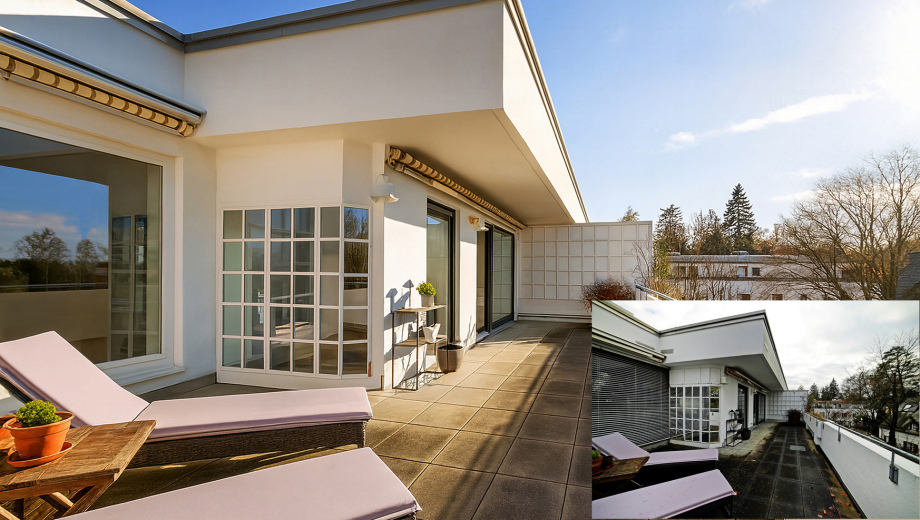 Bildbearbeitung einer Immobilien zur Dämmerung